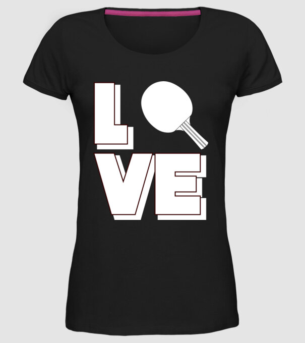 Love pingpong model negru pe tricou