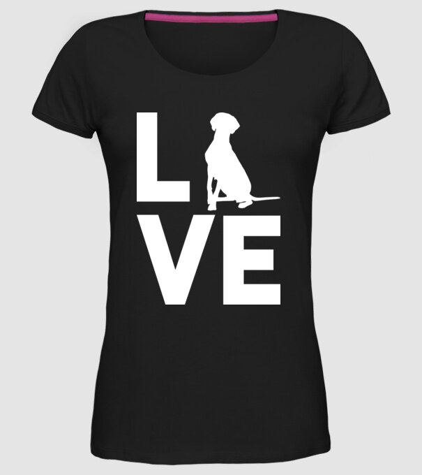 LOVE Vizsla model negru pe tricou
