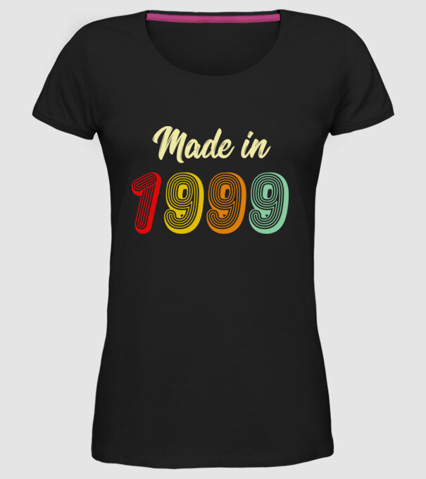 made in 1999 retro model negru pe tricou
