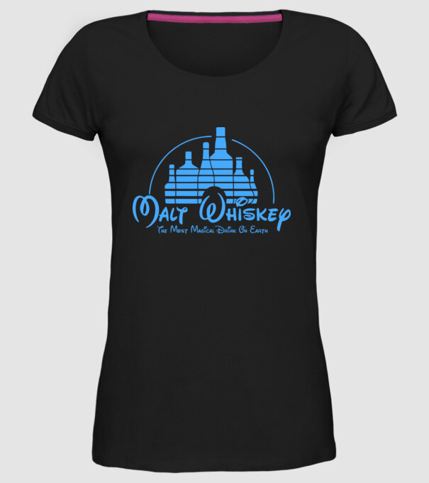 Malt Whiskey model negru pe tricou