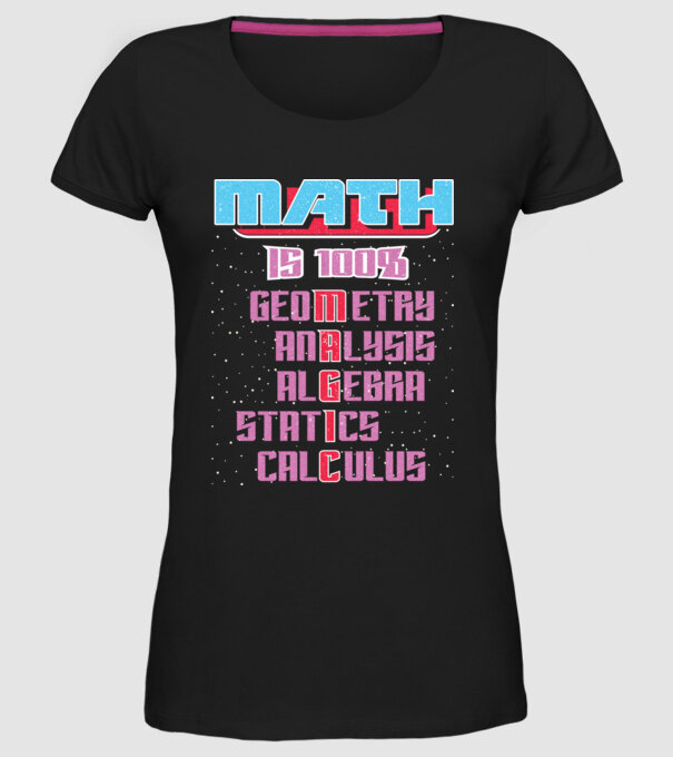 MATH magic retro prespălat model negru pe tricou