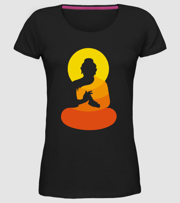 Călugăr meditator model negru pe tricou