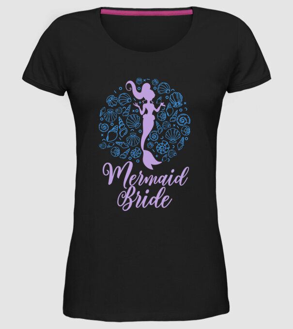 MermaidTeam Bride model negru pe tricou
