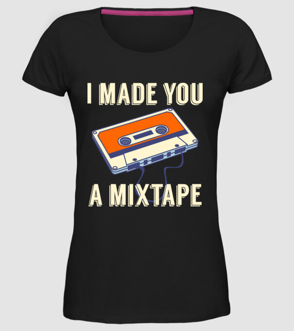 Mixtape model negru pe tricou