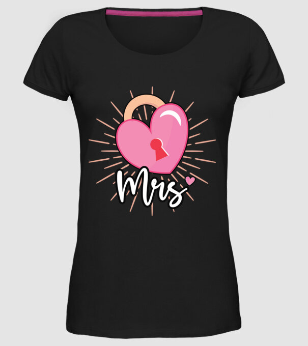 Mrs key to the heart model negru pe tricou