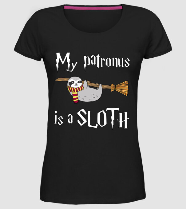 my patronus is a sloth model negru pe tricou