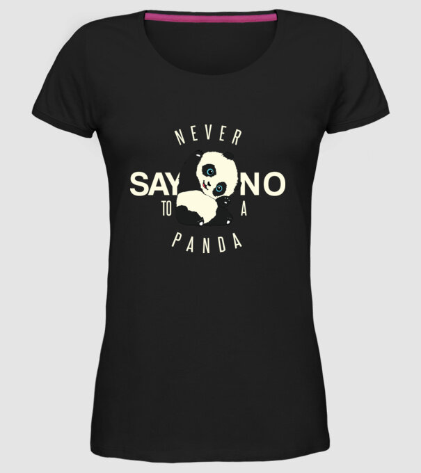 Never say no model negru pe tricou