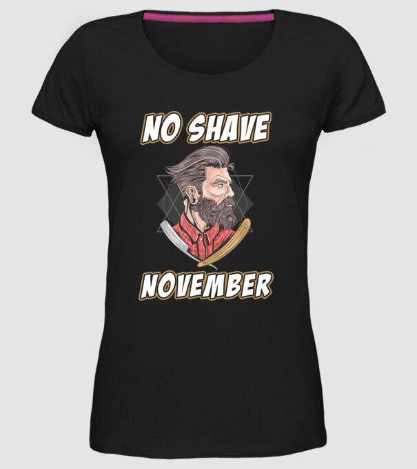 No shave November model negru pe tricou