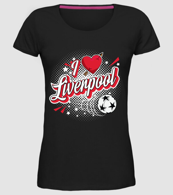 Popart Liverpool model negru pe tricou