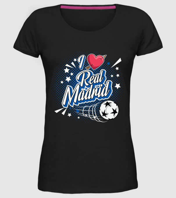 Popart RealMadrid model negru pe tricou
