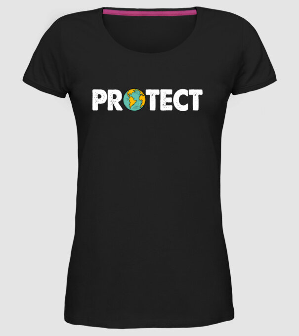 Protect earth model negru pe tricou