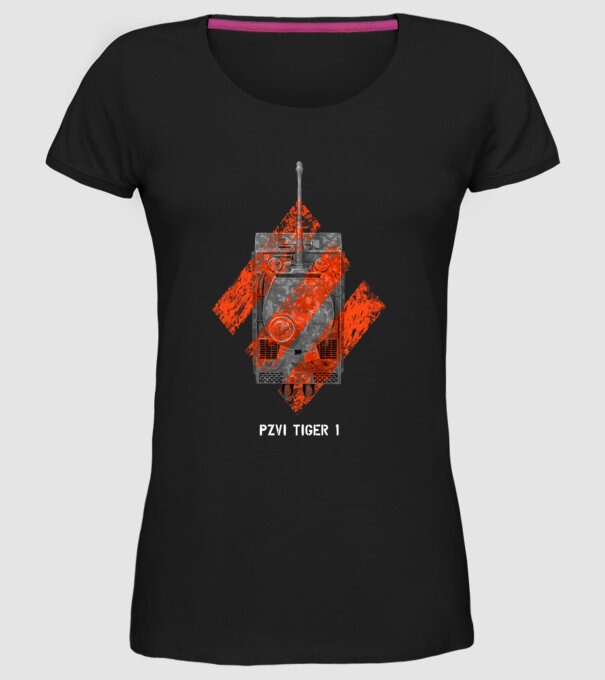 PZVI Tiger 1 heavy wot class model negru pe tricou