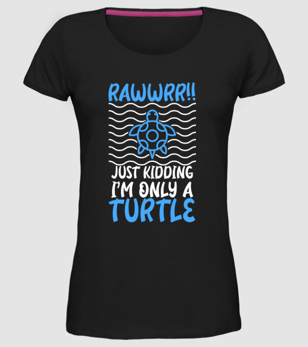 Rawwr turtle model negru pe tricou