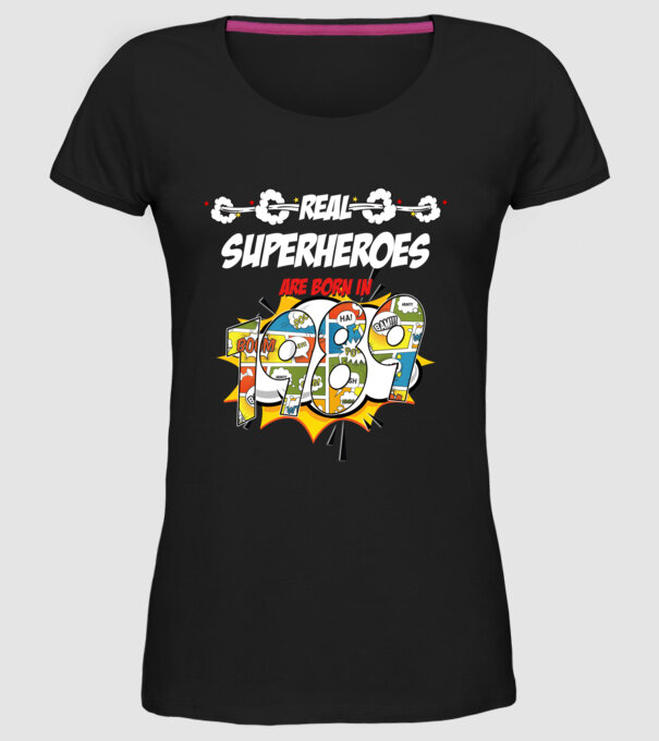 real superheroes are born in 1989 model negru pe tricou