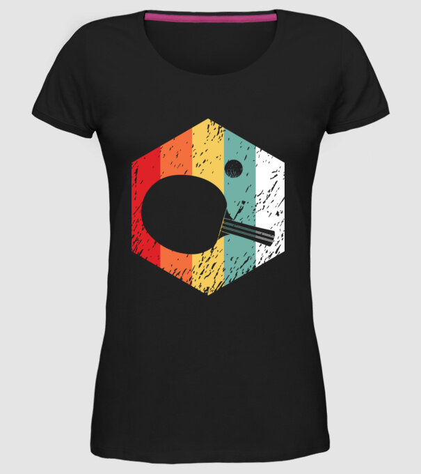 Retro Ping Pong model negru pe tricou