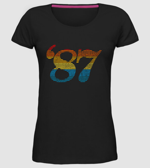 Retro Birthday 1987 model negru pe tricou