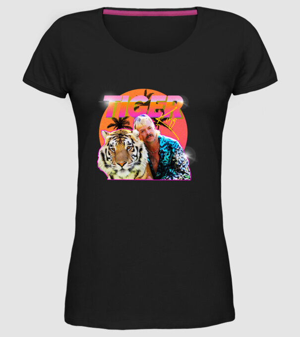 RETRO TIGER KING model negru pe tricou