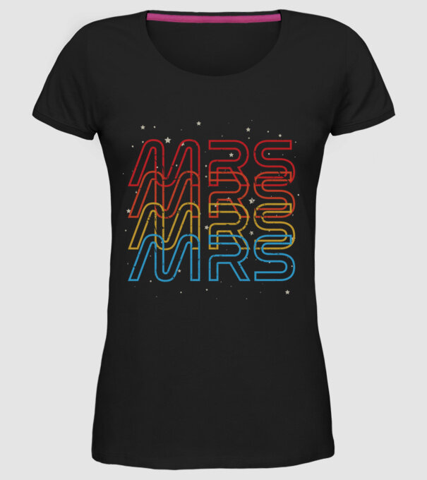 Retro vintage nasa couple mrs model negru pe tricou