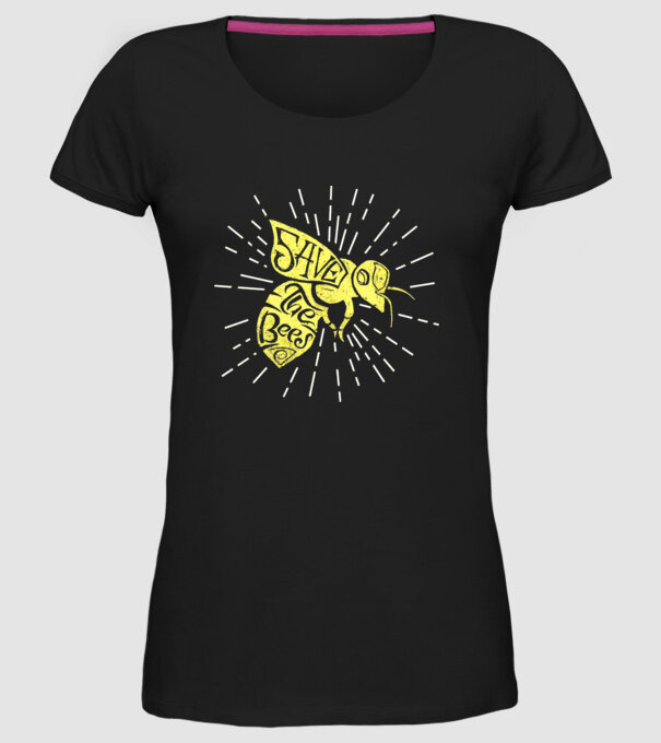 Save the bees model negru pe tricou