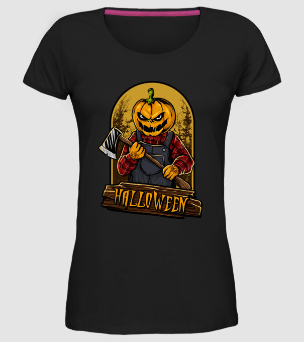 Scary halloween model negru pe tricou