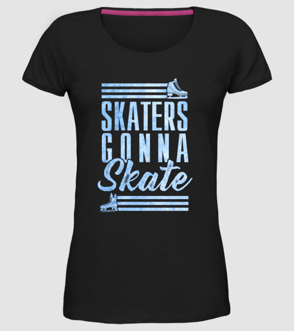 skaters gonna skate model negru pe tricou