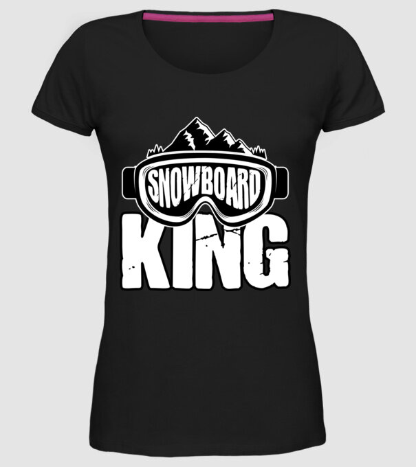 Snowboard king 01 model negru pe tricou