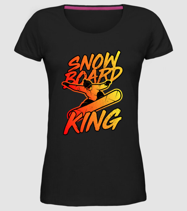 snowboard king model negru pe tricou