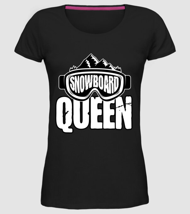 snowboard queen 01 model negru pe tricou