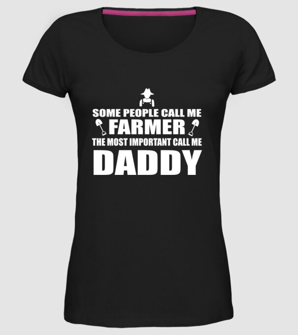 Some people call me farmer pentru Tata model negru pe tricou