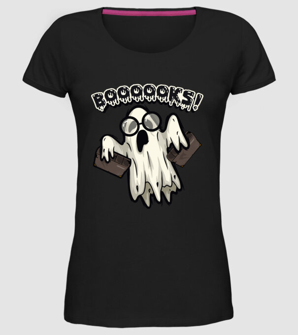 Spooky boookworm model negru pe tricou