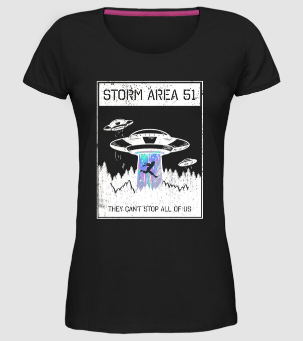 'Storm area 51 - They can''t stop all of us' model negru pe tricou