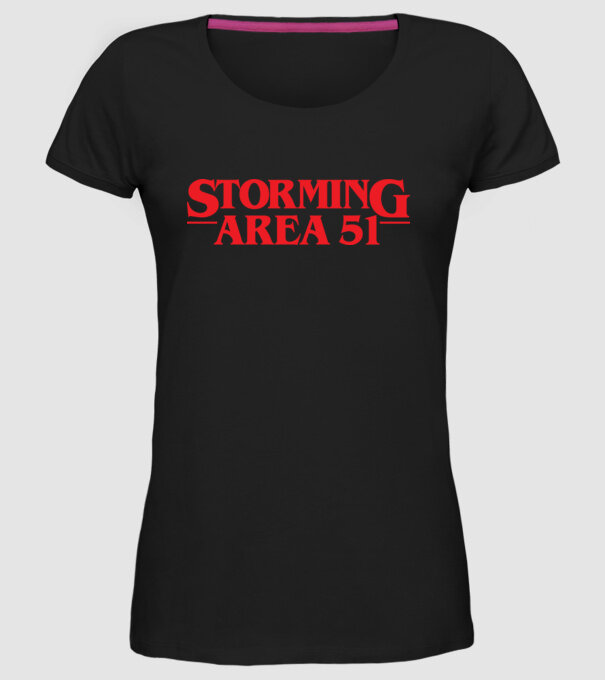 storming area 51 things model negru pe tricou