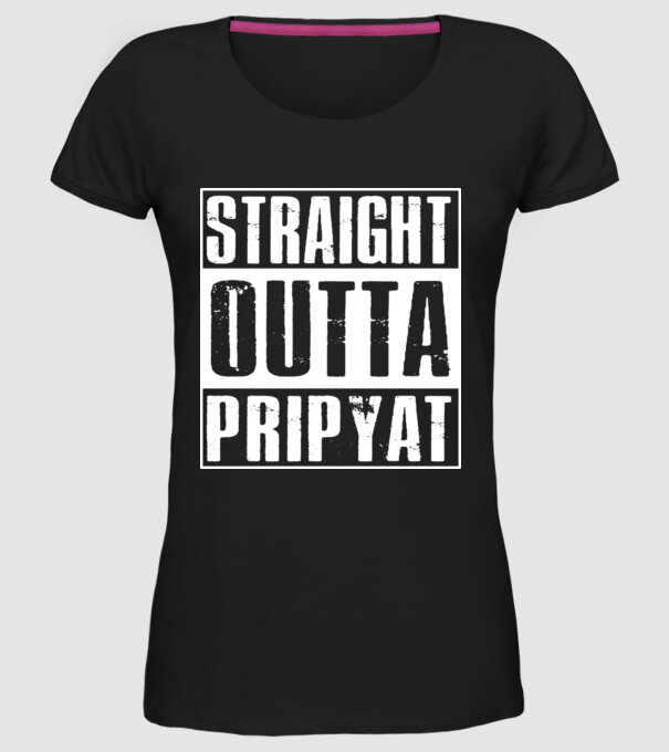Straight outta pripyat model negru pe tricou