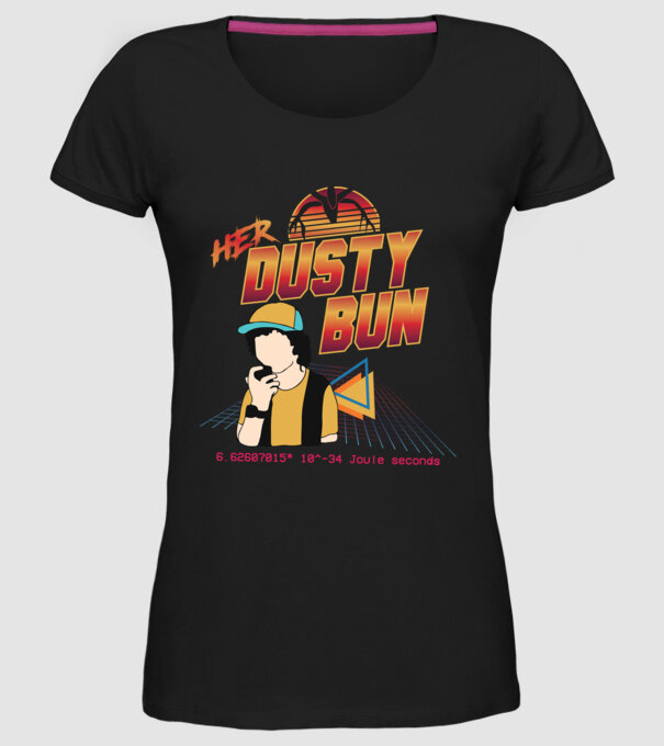 Stranger couple 80s retro Dustin model negru pe tricou