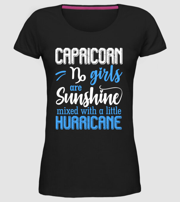 Sunshine with Hurricane CAPRICORN model negru pe tricou