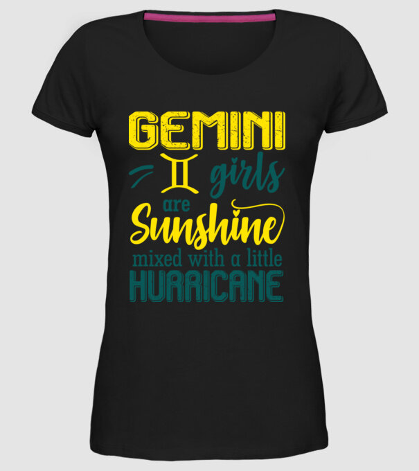 Sunshine with Hurricane GEMINI model negru pe tricou