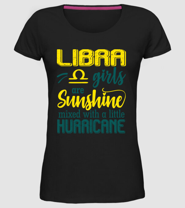 Sunshine with Hurricane LIBRA model negru pe tricou
