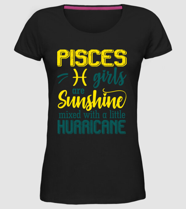Sunshine with Hurricane PISCES model negru pe tricou