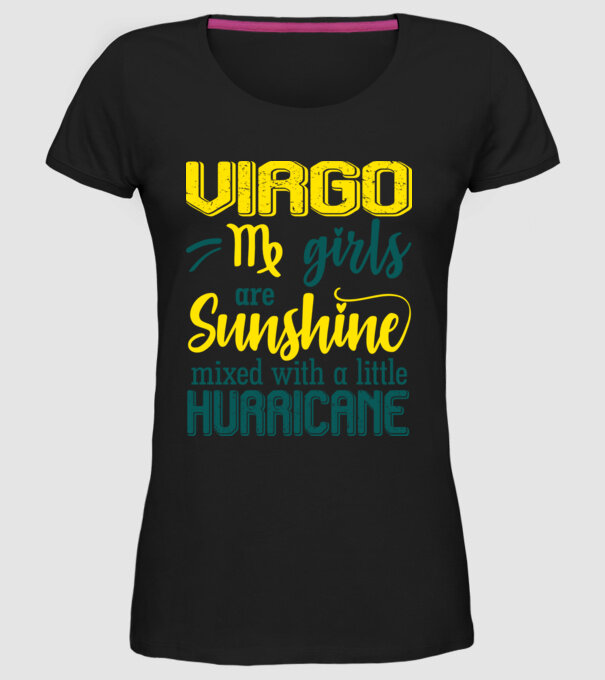 Sunshine with Hurricane VIRGO model negru pe tricou