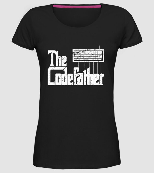 Tricou programator The Codefather model negru pe tricou