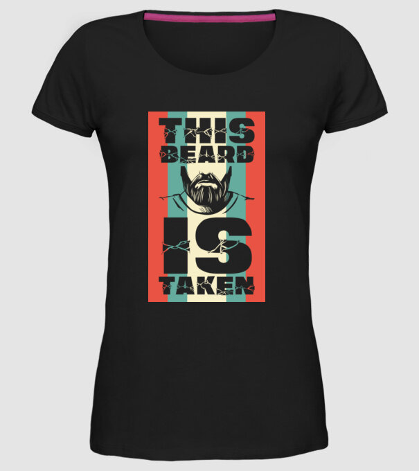 This beard is taken Retro model negru pe tricou