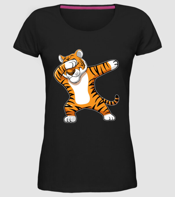 Tigru DAB model negru pe tricou