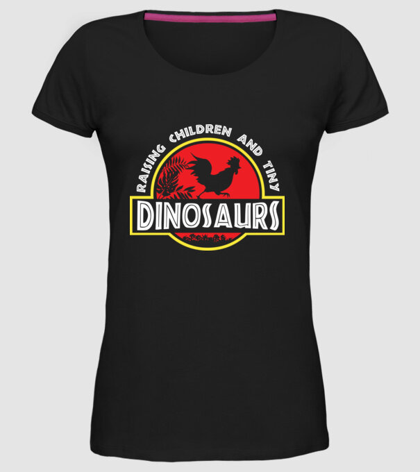Tiny Dinosaurs model negru pe tricou