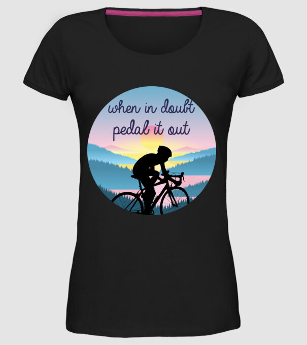 when in doubt model negru pe tricou