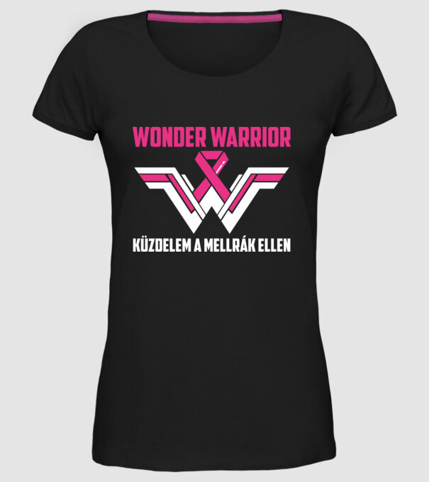WONDER WARRIOR model negru pe tricou