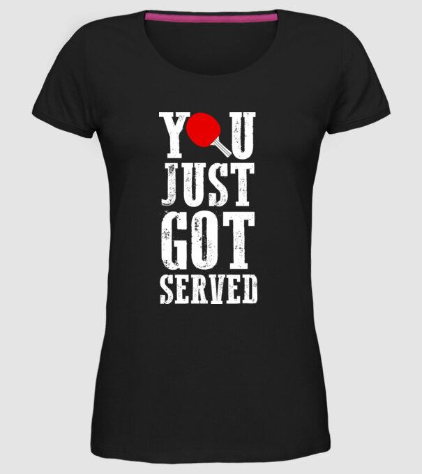 You just got served model negru pe tricou