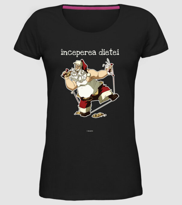 începerea dietei - 1 ianuarie model negru pe tricou