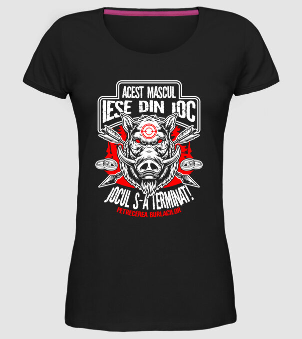 Acest mascul iese din joc - jocul s-a terminat - petrecerea burlacilor model negru pe tricou