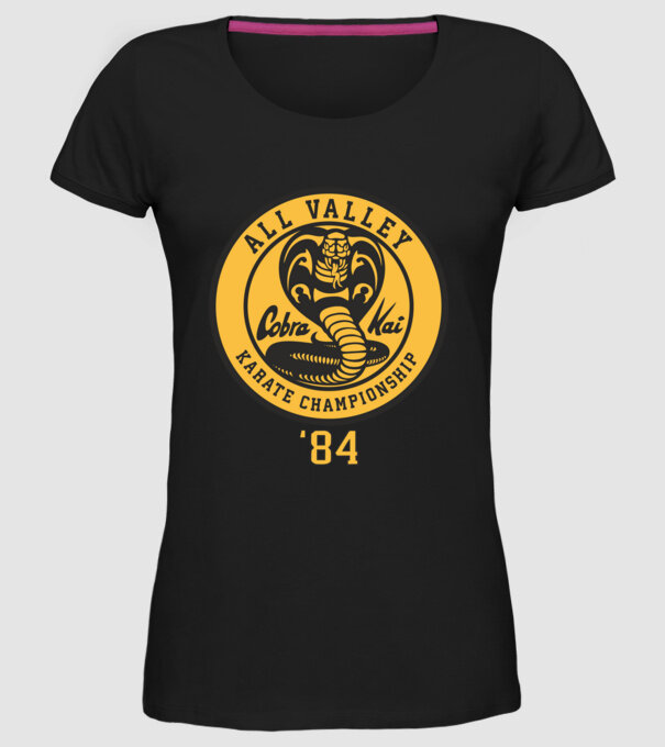 all valley karate cobra kai model negru pe tricou