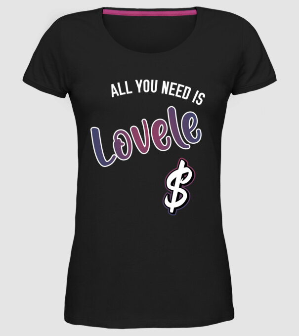 All you need is lovele model negru pe tricou